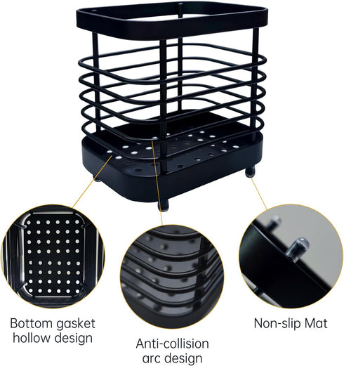 Stainless Steel Sink Utensil Holder Countertop,Kitchen Countertop Organizer Rack,Multi-Functional Storage Rack for Kitchen Storage Forks, Knives, ...