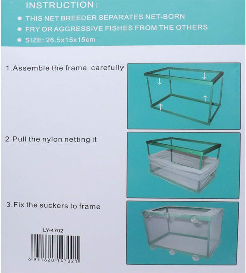 Aquarium Mesh Hatchery Breeder Plastic Frame Fish Tank Separation Breeding Net...