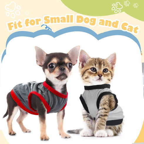 4 Pieces Dog Clothes for Small Dogs Boy Soft Spring Dog Shirts Summer Cute Chihuahua Yorkie Teacup Dog Clothes Pet Puppy Cat Clothes Tiny Dog Outf...