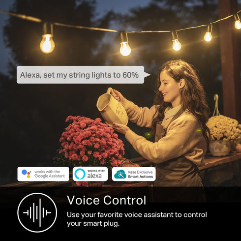 Kasa Outdoor Smart Dimmer Plug, IP64 Plug- in Dimmer for Outdoor String Lights, Compatible with Alexa, Google Assistant & SmartThings, Long Wi-Fi ...