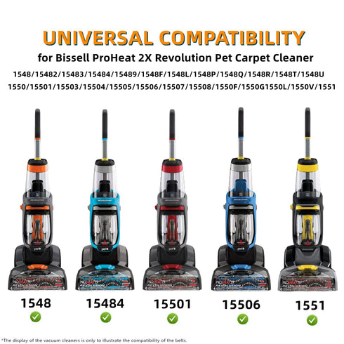 Replacement Belt Set for Bissell ProHeat 2X Revolution Pet Carpet Cleaner Model 1548 1551 1551W 1550 Series, Replace Parts 1606419 and 1606418...