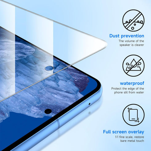 [3+3 Pack Screen Protector For Google Pixel 8A 5G, 3 Pack Google Pixel 8A Screen Protector & 3 Pack Camera Lens Protector, Rapid Adsorption, Full ...