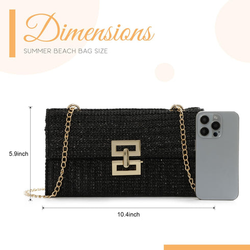 Freie Liebe Straw Shoulder Bag for Women Summer Straw Crossbody Purse Beach Woven Purse Wicker Rattan Envelope Handbag...