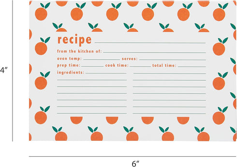 C.R. Gibson Fruit Double Sided Recipe Card Set, 4" W x 6" L, Multicolor...
