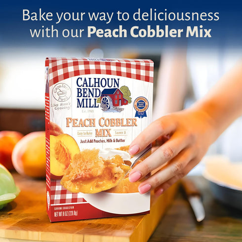 Calhoun Bend Mill Peach Cobbler Mix | Easy to Make Classic Southern Dessert | Versatile Crust Mix for Peach & Other Fruit Fillings | Sweet and Cru...