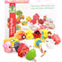 Lacing Farm Toy Wooden Block Set, Early Educational Toys String & Lacing Beads Games for Toddlers Kids Farm Animal Learning Play Set (16 Pieces)...
