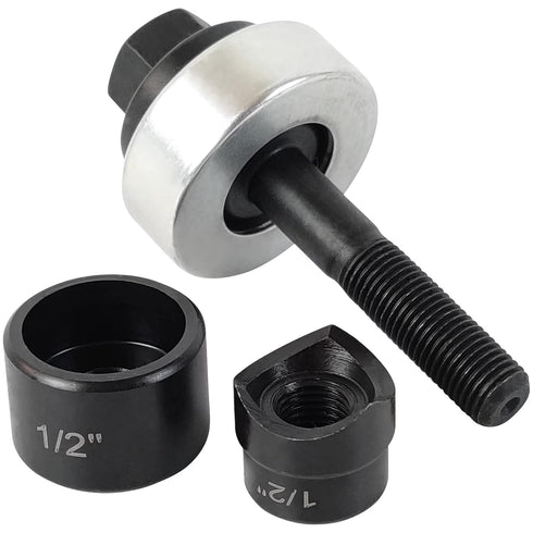 AMZCNC Manual Knockout Punch Kit, Heavy Duty Metal Sheet Knock Out Box Hole Cutter Conduit Punch Driver Die Set ((Conduit Hole Size) 1/2" Knockout...