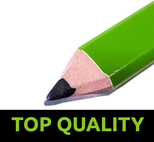 Carpenter Pencils (Pack of 24) Bright Neon Green Construction Pencils Heavy Duty, Strong Carpenters Pencil, Comfortable Grip Carpenter Pencil, Car...