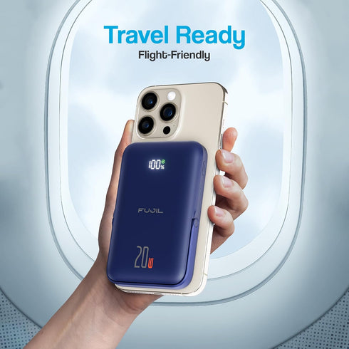 10,000mAh Magnetic Power Bank with Metal Kickstand LED Display 15W Wireless Charger, 20W USB-C Wired Charging for Qi Android and iPhone 15/14/13/1...