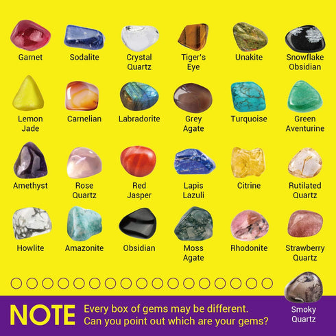 XXTOYS Rocks Collection 25PCS Rock and Mineral Education Set Gemstones for Kids Geology Gem Kit with Healing Chakra Gemstones, Tumbled Stones and ...