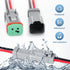 6 Kit Deutsch DT 2 pin Black Male Female Wiring Harness Deutsch Pigtail 2 Wire Way Waterproof Automotive Electrical Connector 16 AWG with Heat Shr...