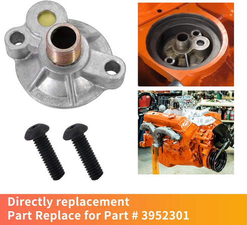 KIPA Oil Filter Adapter Replace for Small Block Chevy V8 Engines SBC BBC Spin On Bypass 305 307 327 350 400 396 402 427 454# 3952301...