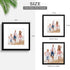 Golden State Art 12x12 Black Frame Use as 8x8 Picture Frame with White Mat or 12x12 Picture Frame without Mat - Solid Wood and Tempered Glass-Wall...