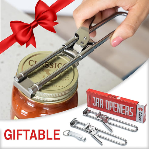 Oleex Jar Opener for Weak Hands (x2) with Keychain Bottle Cap Opener. Easy Seniors Arthritis, Kids Openers. Gripper Tight Lid Opener, Kitchen Gadg...