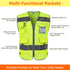 TCCFCCT High Visibility Vest 9 Pockets Reflective Safety Work Vest for Men Women, Hi Vis Construction Vest with Reflective Strips, Meets ANSI/ISEA...
