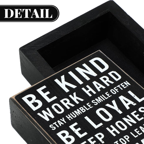 Be Kind Wooden Box Signs with Positive Quotes Sayings Inspirational Desk Decor Family Motivational Signs with Quotes for Farmhouse Office Employee...