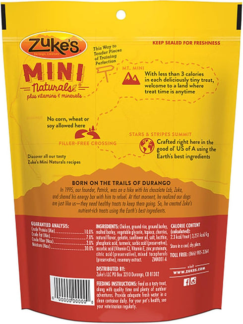 Zuke's Mini Naturals Dog Training Treats, Chicken Recipe, Soft & Tender Mini Dog Treats with Vitamins & Minerals, for All Breed Sizes, 6 OZ Bag (P...