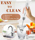 YUSWKO Milk Frother Handheld for Coffee with Stand, Rechargeable Drink Mixer with 3 Heads 3 Speeds Electric Coffee Frother Whisk, Gift for Many Oc...