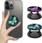 2 Pack Phone Finger Expanding Stand Holder Kickstand Hand Grip Widely Compatible with Almost All Phones and Cases- Purple Butterfly&Blue Butterfly...