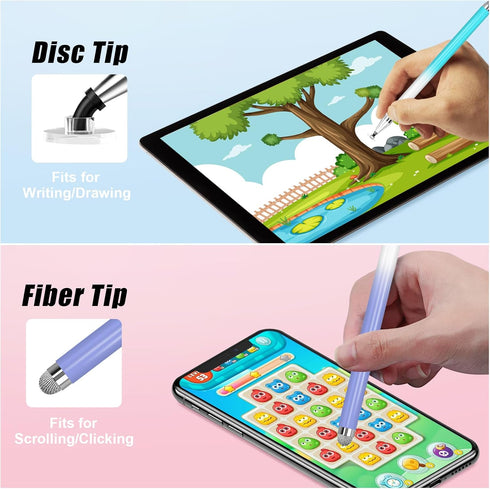 2 Pack Stylus Pens for Touch Screens, 2 in 1 Tip & Magnet Cap High Precision Universal Stylus Pencil for iPhone/iPad/Tablets/Samsung Galaxy All Ca...