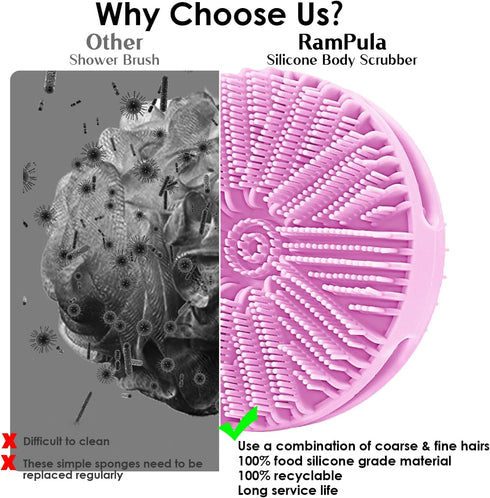 Silicone Body Scrubber Men for Use in Shower, Silicone Loofah Shower Scrubber Mens Bath Scrubber Body Wash Scrubbers Exfoliator, Silky Smooth Skin...