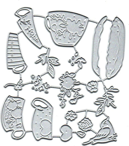 Cup Bird Flower Leaf Metal Die Cuts for Card Making,Spring Flower Leaves Card Cutting Dies Cut Stencils DIY Scrapbooking Album Decorative Embossin...