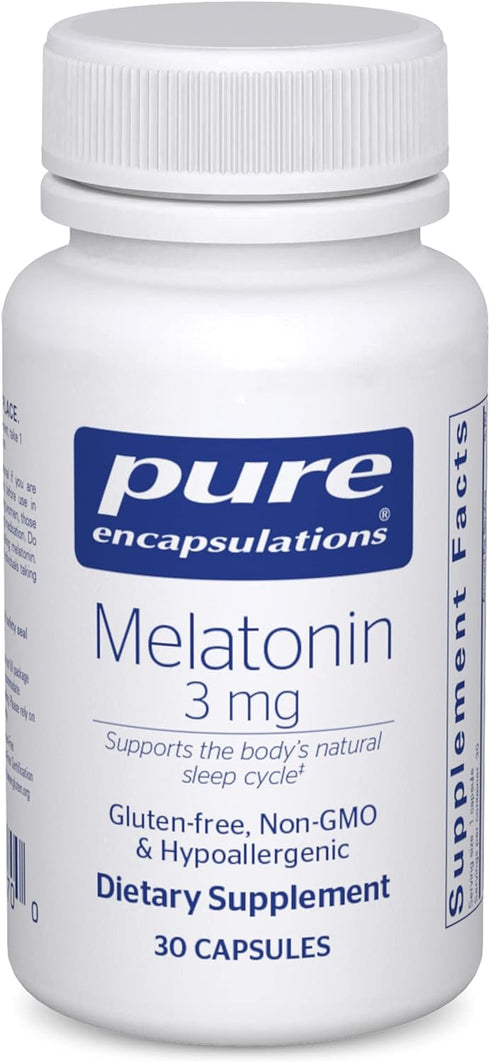 Pure Encapsulations Melatonin 3 mg - Antioxidant Supplement to Support Natural Sleeping & Relief of Occasional Sleeplessness - for Natural Sleep S...