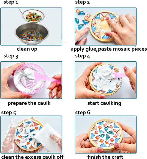 400g/0.88lb DIY Mosaic Tiles for Crafts, Colorful Glass Mosaic Kits for Adults, 280 Pcs Various Shapes Stained Glass Mosaic Tiles,Children Handmad...