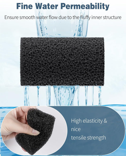 Pawfly 6 Pack Pre-Filter Sponge, Aquarium Filter Sponge 0.4" Intake Sponge Foam Roll for Small Fish Shrimp Fry Fish Tank Covers Accessories...