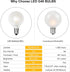 G40 Led Frosted White Replacement Light Bulbs, E12 Led Candelabra Globe Light Bulbs, 1.5 Inch Frosted String Lights Bulbs for Indoor Outdoor, 0.6 ...