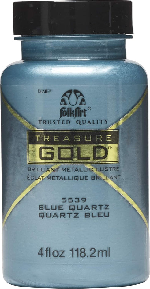 FolkArt Treasure Gold Brilliant Metallic Paint, 4 oz, Blue Quartz (Acrylic)...