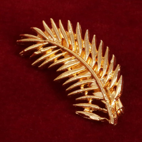 NEW! Touchstone Indian Bollywood Fashion Handcrafted Pretty Leaf Inspired Fabulous Designer Jewelry Brooch Hair Accessory In Gold Tone For Women....