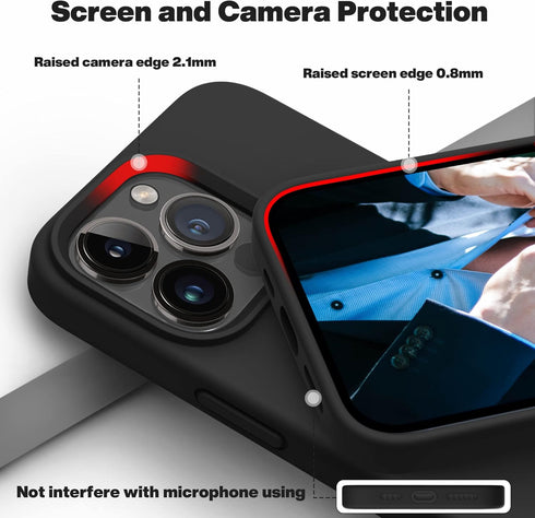 OTOFLY Designed for iPhone 13 Pro Max Case, Silicone Shockproof Slim Thin Phone Case for iPhone 13 Pro Max 6.7 inch (Black)...