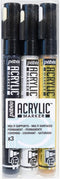 Pebeo PE201201 Acrylic Marker Set 1.2mm 3/Pkg-Black, White & Gold...