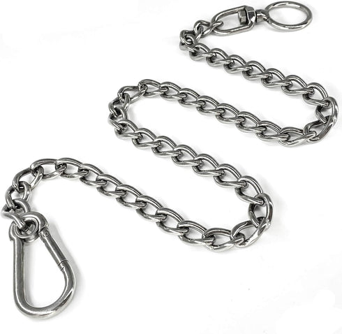Dog Chain Leash, 304 Stainless Steel Dog Short Lead Metal Heavy Duty Chain DIY Double Dog Leashes Self-Assembly Leashes Extension&Coupler. (304 S/...