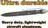 UZI Tactical Pen with CuffKey in The Cap, Refillable Ultra Durable Aircraft Aluminum (UZI-TACPEN6-GM) Ballpoint Pen Writing Tactical Pen Survivor ...