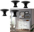 Kare & Kind 6X Round Cabinet Knobs - Matte Black - Pulls for Kitchen Drawers, Cupboards, Dressers - Classic Looking Handles - Hardware for DIY, Ho...