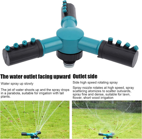 Lawn Sprinkler, Auto Water Sprinkler for Lawn, Zinc Alloy Garden Sprinklers 360 Degree Automatic Rotating, Adjustable Garden Watering System for Y...
