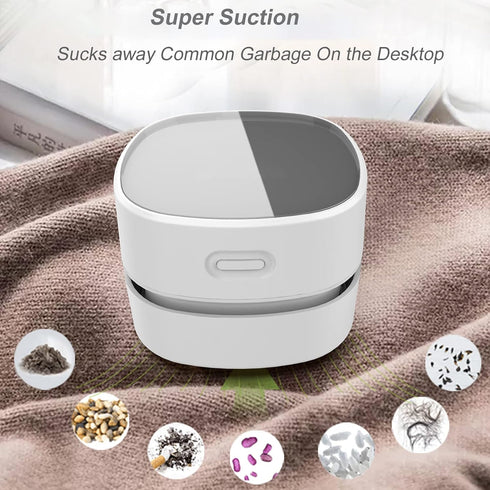 Upgrade Desk Vacuum Cleaner, Rechargeable Mini Table Dust Vaccum Cleaner, Cordless Energy Saving High Endurance Up to 180mins, Cleaning for Hairs,...