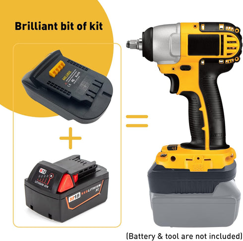MIL18DL Battery Adapter for Milwaukee to for Dewalt, Battery Adaptor Converter for Milwaukee M18 18V Li-ion Batteries Work for Dewalt 20V Power To...