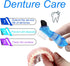 Black Denture Soaking Container Partial Denture Case, Orthodontic Retainer Cleaning Case Denture Cleaner Container Dentures Teeth Cup with Straine...