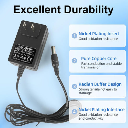 10V Charger for Bissell 2837 2842 2846 2877 Pet Stain Removal Vacuum Cleaner Powerbrush Plus Portable Carpet Cleaner 1624554 Handheld Portable Vac...