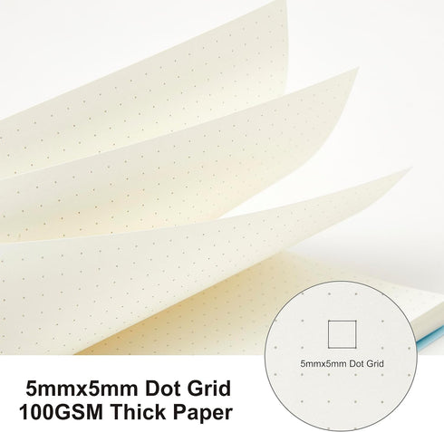 3 Pack Small Spiral Notebook, A6 Dotted Notebook 4.3" x 5.7", 100GSM 5x5mm Dot Grid, 80 Sheets/160 Pages, Small Dotted Spiral Notebooks Journals f...