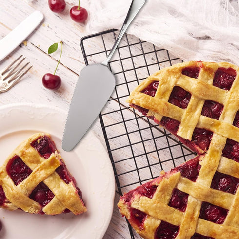 5 Pcs Pie Server Set, Stainless Steel Cake Cutter Pizza Spatula Server, Triangular Spade Pie Cutter Serving Utensils for Cutting Pizza, Cake, Pie,...