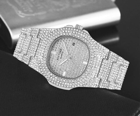 Luxury Unisex Watch Crystal Diamond Watches Big Face Women's Men's Quartz Watch Gold Color Silver Color Rose Gold Color Stainless Steel Wrist Watc...