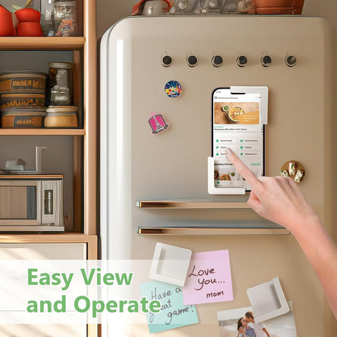 Magnetic Phone Holder for Fridge, Magnetic Phone Mount-Suitable for Phone and Pad...