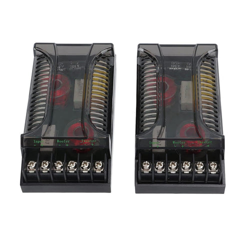 2 Way Car Audio Crossover, 2pcs Speaker Frequency Divider Car Audio Passive Crossover Up to 300 Watts, Overcurrent Protection Heat Dissipation Uni...