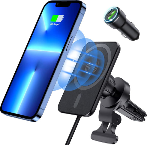 for MagSafe Car Mount Charger for iPhone 15, 15W Fast Charging, for Magsafe Car Charger, Powerful Magnetic Wireless Car Charger Air Vent Phone Hol...