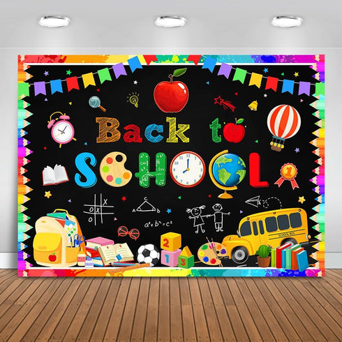 Mocsicka Back to School Backdrop Bulletin Board Back to School Background Teachers and Students Welcome Party Classroom Decor Photo Booth Props (7...