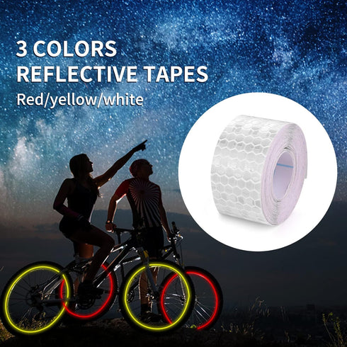3 Rolls Reflective Tape Outdoor Waterproof Reflective Warning Tape Reflector Tape Night Safety Stickers Silver, Red, Yellow Reflective Tape for Tr...